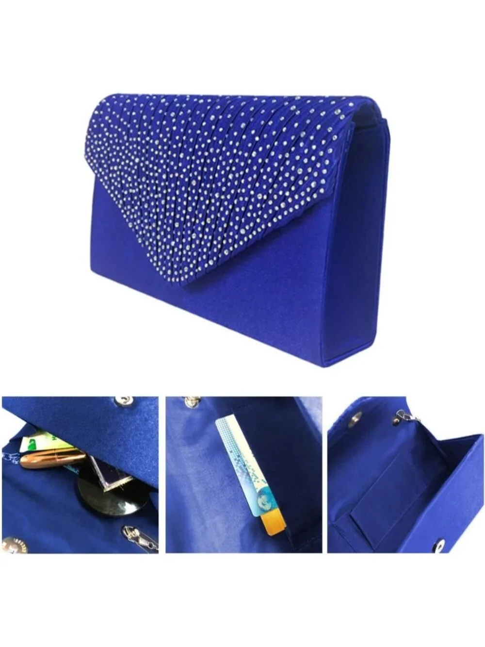 〽️ Women’s Royal Blue Clutch Purse Bridal Wedding Party Evening Shoulder Bag